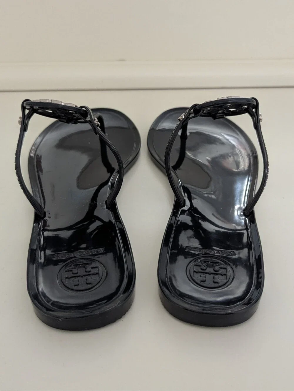 EUC! Tory Burch Mini Miller Sandal In Dark Blue Size 7